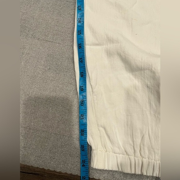 [S]Zara White Linen Blend Drawstring Jogger Pants Slouchy relaxed Gauze - Picture 6 of 8